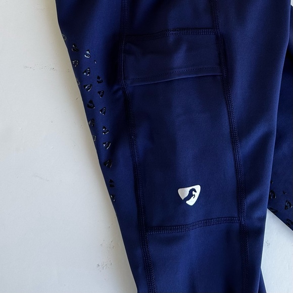 NWT Shires Aubrion Dutton Ladies Navy Riding Tights Equestrian Size XXS US 2 - Picture 8 of 13